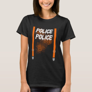 T-shirt Halloween Costume Police Officier Ligne Bleue Aime
