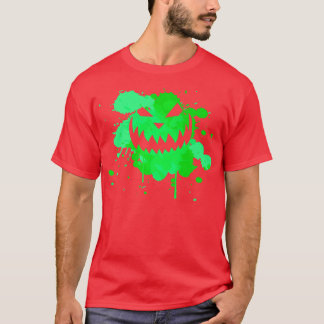 T-shirt Halloween Creepy Evil Jack o Lantern Smiling Face 