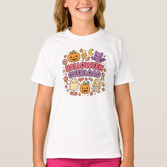 T-shirt Halloween Cute Candy Overload Unisex Homme femelle (Devant)