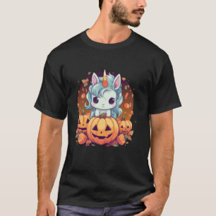 T-shirt Halloween Cute Unicorn Bonbon Corn Corn Jack o Lan