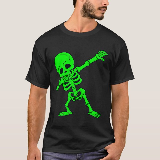 T-shirt Halloween Dabbing Skeleton Boys Girls Dab 1 (Devant)