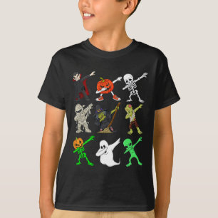 T-shirt Halloween Dabbing Vampire Sorcière Et Monsters Gar
