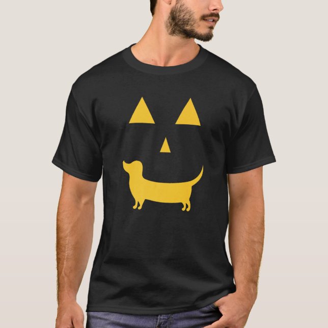 T-shirt Halloween Dachshund Citrouille face Cool Dachshund (Devant)