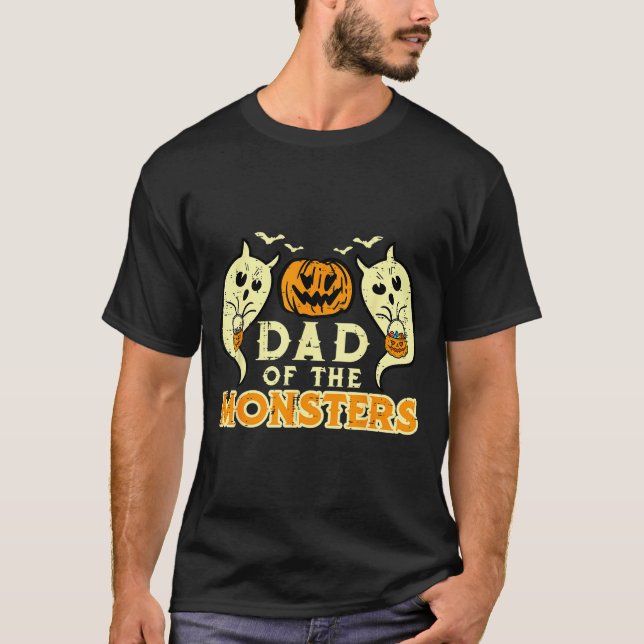 T-shirt Halloween Dad Of Monsters Funny Family Costume Pap (Devant)