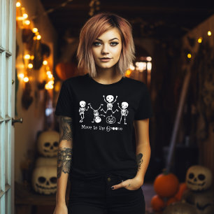 T-shirt Halloween Dansant Skeleton Se Déplace Au Groove Fu