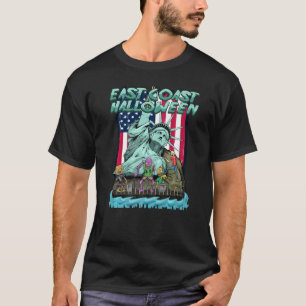 T-shirt Halloween De La Côte Est Avec Monstres Déplaisants