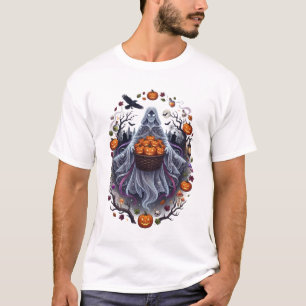 T-shirt Halloween de la récolte de citrouilles fantomatiqu