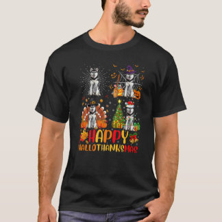 T-shirt Halloween de Noël drôle de chien husky sibérien Ha