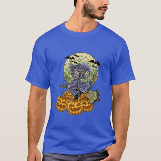 T-shirt Halloween de sorcière chatte pour la famille Amour