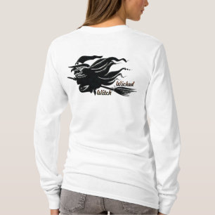 T-shirt Halloween de sorcière de chat noir