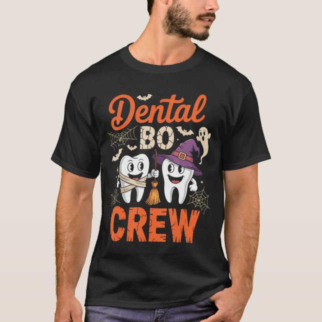 T-shirt Halloween Dental Boo Crew friend (Devant)