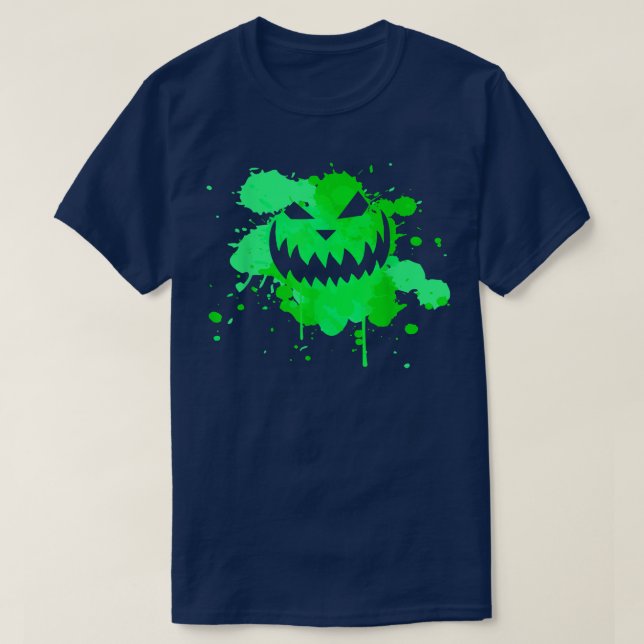 T-shirt Halloween Déplaisant mal Jack-o'-lantern visage so (Design devant)