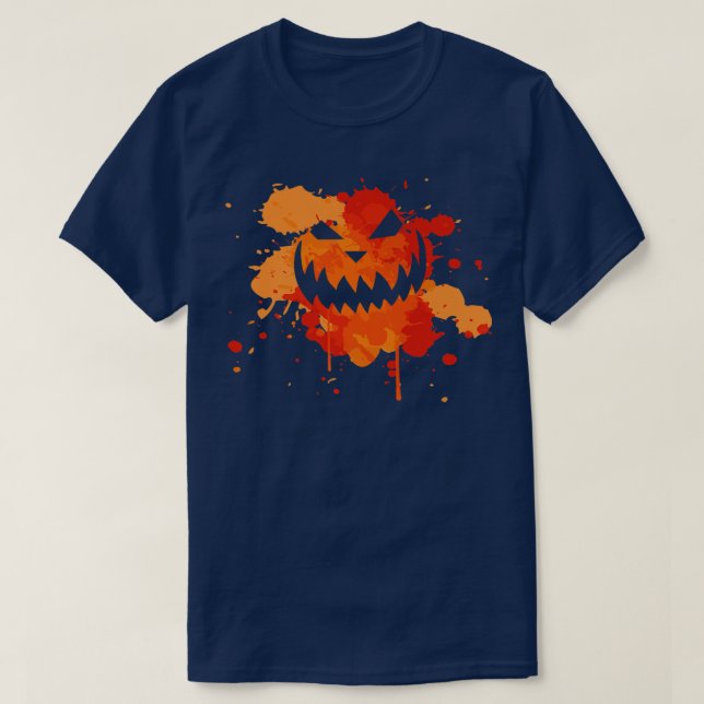 T-shirt Halloween Déplaisant mal Jack-o'-lantern visage so (Design devant)