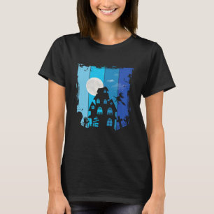 T-shirt Halloween design vintage, hanté et déplaisant