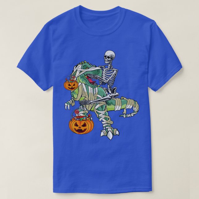 T-shirt Halloween Dinosaur T Rex Mummy Citrouille Pour Boy (Design devant)