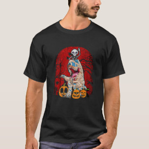 T-shirt Halloween Dinosaure Éffrayant Skeleton 1