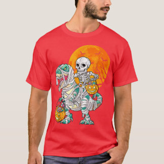 T-shirt Halloween Dinosaure T Rex Squelette Scary GarçonsA