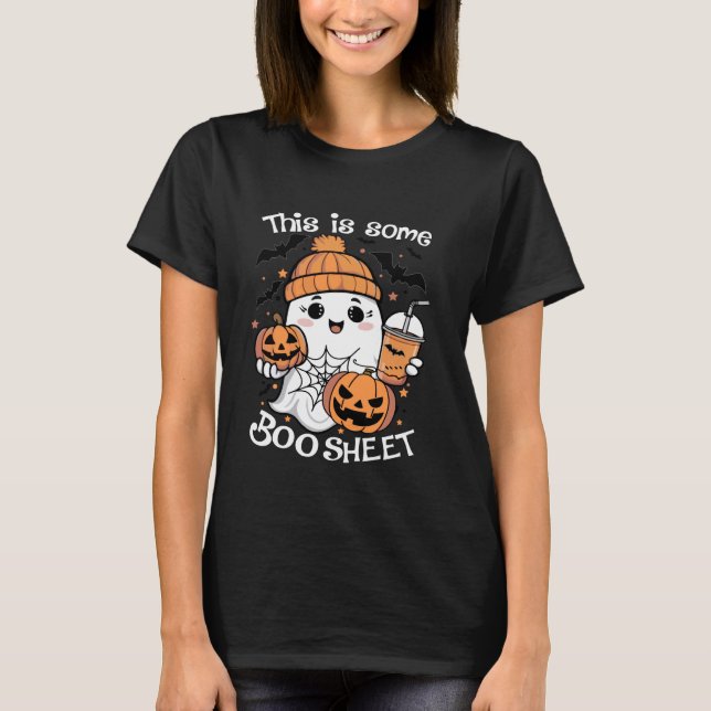 T-shirt Halloween Drôle C'Est Un Boite Feuille Ghost Retro (Devant)