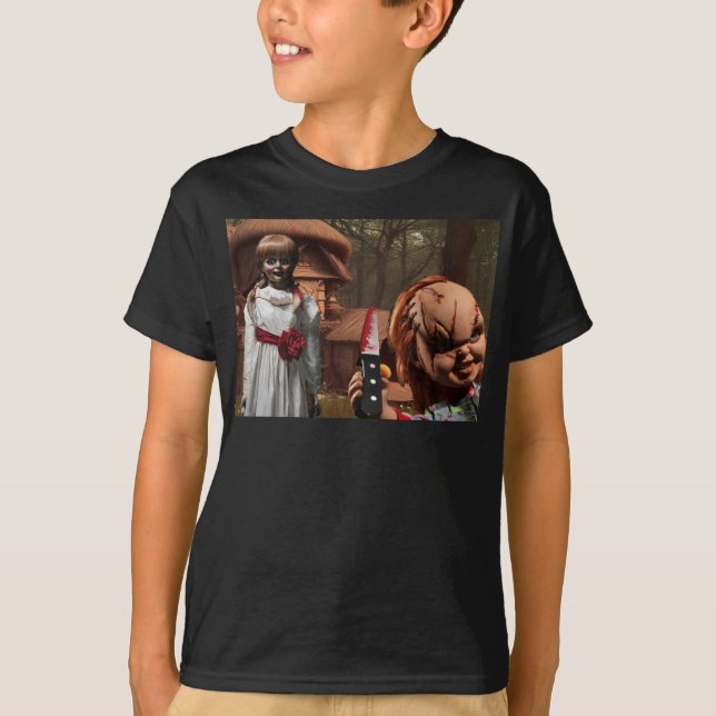 T-shirt Halloween effrayant. (Devant)