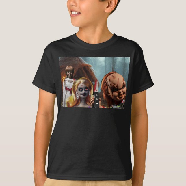 T-shirt Halloween effrayant. (Devant)