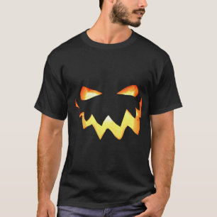 T-shirt Halloween Éffrayant brillant visage Citrouille noi