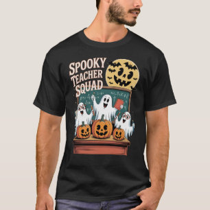 T-shirt Halloween Éffrayant Teacher Squad Fantômes et Citr