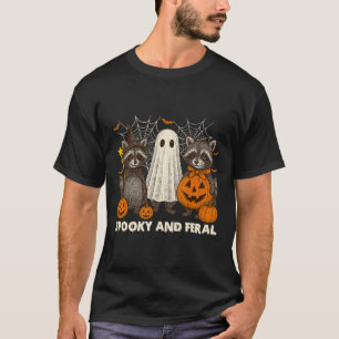 T-shirt Halloween éffrayante Et Férale Cute Ghost Raccoon 