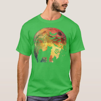 T-shirt Halloween Elkhound, Graves, Aquarelle Moon & Haun