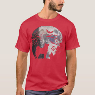 T-shirt Halloween Elkhound, Graves, Aquarelle Moon & Haun