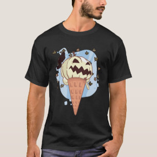 T-shirt Halloween En Août Citrouille Été Ice Cre