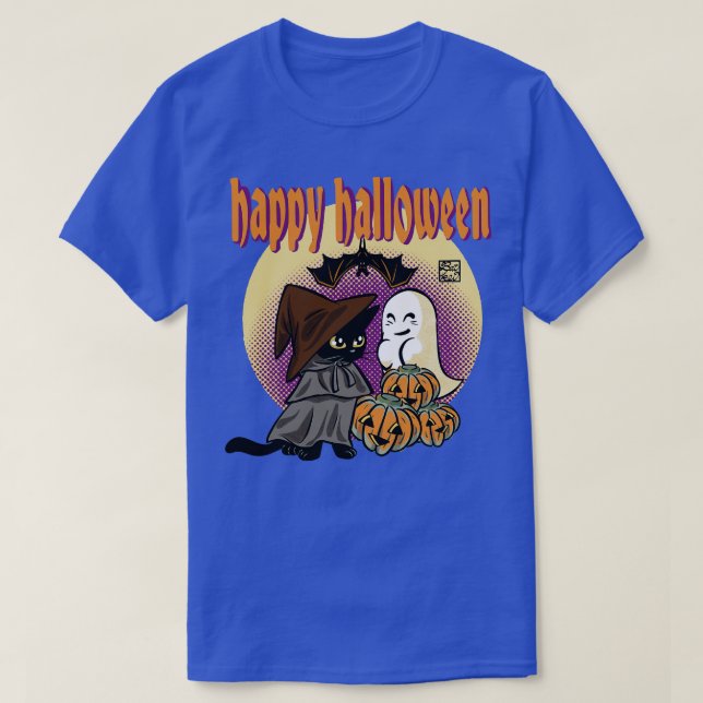 T-shirt Halloween en compagnie d'amis (Design devant)