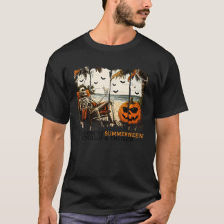 T-shirt Halloween en été Squelette d'été effrayant d'été