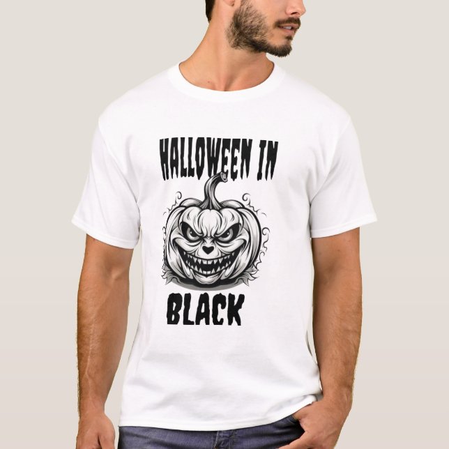 T-shirt Halloween en noir (Devant)