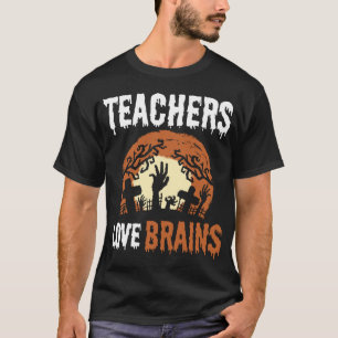 T-shirt Halloween Enseignant Cerveau Lover