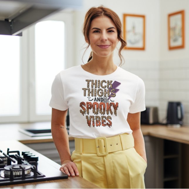 T-SHIRT HALLOWEEN ÉPAISSONS ET VIBES ÉFFRAYANTES LEOPARD (Créateur téléchargé)