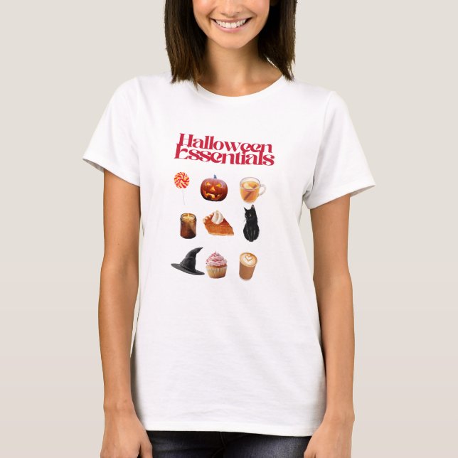 T-shirt Halloween Essentials – Cute Aesthetic Collage Tee (Devant)