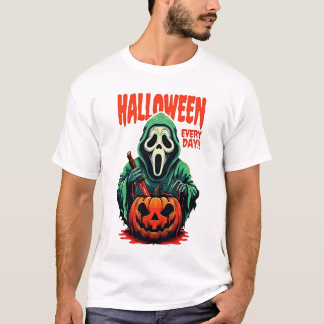 T-shirt Halloween Every Day | Crie Ghostface (Devant)