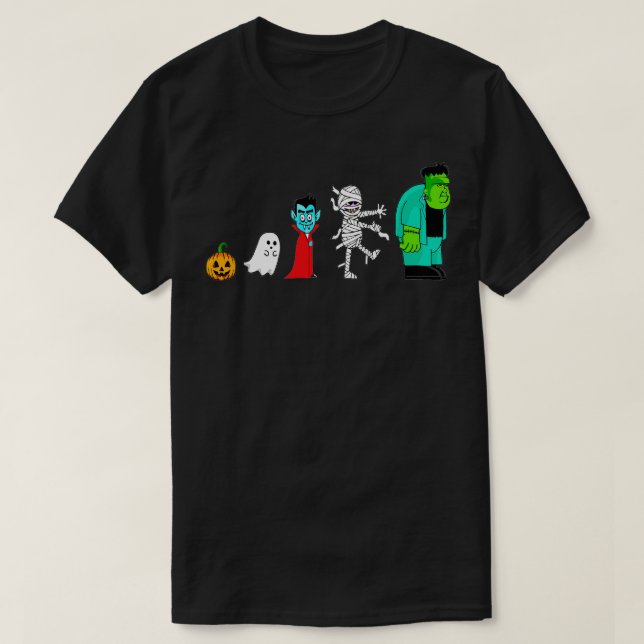 T-shirt Halloween Evolution drôle monstres (Design devant)