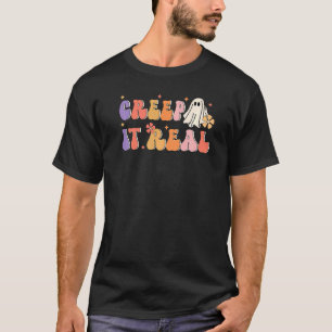 T-shirt Halloween Fantôme Groovy Vintage Creep It Real