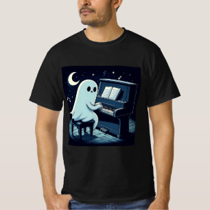 T-shirt Halloween Fantôme Jouer Piano Drôle