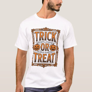 T-shirt Halloween Farce Friandise Citrouille Crânes Gravur