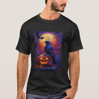 T-shirt Halloween Filles Design Boys Crow Citrouille Kids 