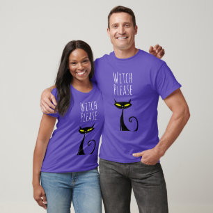 T-shirt Halloween fun chat sorcière S'il vous plaît