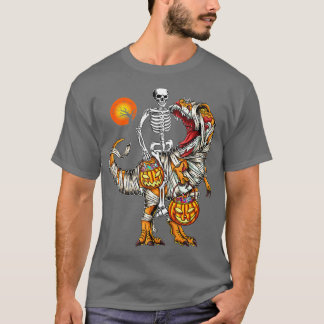 T-shirt Halloween Funny Skeleton équitation maman Dinosaur