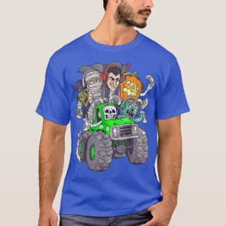 T-shirt Halloween Gamer Skeleton Zombie Monster Truck Boys