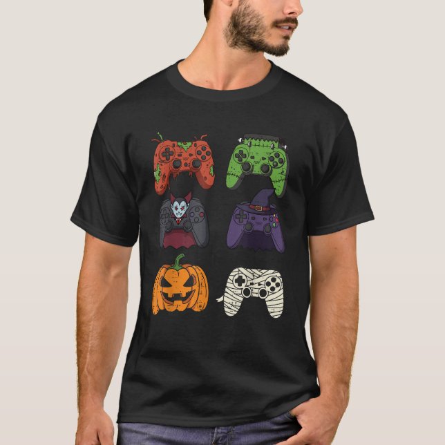 T-shirt Halloween Gaming Controllers Gamer Costume Men Boy (Devant)