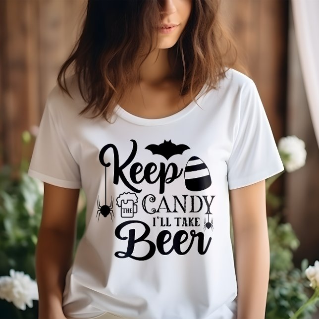 T-SHIRT HALLOWEEN GARDEZ LE CANDÉ JE PRENDRAI BIÈRE (Créateur téléchargé)