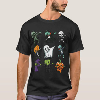 T-shirt Halloween Ghost Citrouille Skeleton Dab Costume Ga