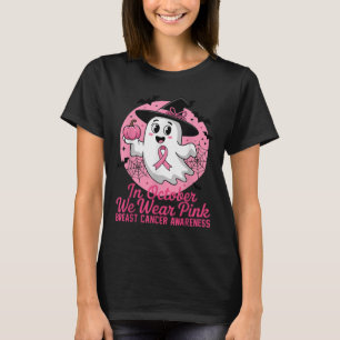 T-shirt Halloween Ghost En Octobre Nous Portons Nk Breast 