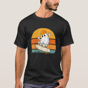 T-shirt Halloween Ghost Skateboard Halloween Skateboardin